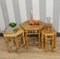 Tavolini vintage in bambù, set di 3, Immagine 3