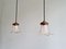 Art Deco Pendant Lights in Transparent Glass, 1920s, Set of 2 2