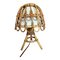 Lampada da tavolo Mid-Century in vimini e vimini attribuita a Louis Sognot, Francia, anni '60, Immagine 1