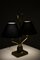 Lampe de Bureau en Laiton et Abat-Jour en Tissu Noir attribuée à Sonja Katzin pour Asea, 1950s 6