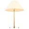 Tischlampe aus Messing & Original Lampenschirm, Josef Frank zugeschrieben für Svenskt Tenn, 1960er 1