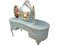 Vintage Country French Dressing Table in Mint + Gold + Triple Mirror in the style of Queen Anne, 1980s, Image 4