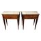 Italian Art Deco Marquetry Wood and Marble Top Nightstands, 1950s, Set of 2, Image 1