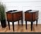 Mid-Century Italian Art Deco Nightstands in Walnut with Glass Top, 1950s, Set of 2 8