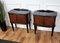 Mid-Century Italian Art Deco Nightstands in Walnut with Glass Top, 1950s, Set of 2 5