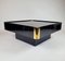 Mid-Century Coffee Table in Lacquered Wood and Brass, 1970s 6