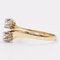 Vintage Contrarié Ring in 14k Yellow Gold with Diamonds, 1970s 4