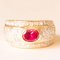 Vintage 18k Yellow Gold Band Ring with Ruby and Brilliant Cut Diamonds 10