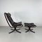 Brown High Backed Falcon Chair with Ottoman by Sigurd Resell, Set of 2 9