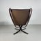 Brown High Backed Falcon Chair with Ottoman by Sigurd Resell, Set of 2 8