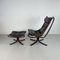 Brown High Backed Falcon Chair with Ottoman by Sigurd Resell, Set of 2 7