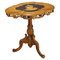 Edelweis Marquetry Side Table, Swiss, Brienz, 1900, Image 1