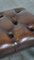 English Dark Brown Cowhide Chesterfield Footstool, Image 8