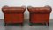 Antique Leather Club Chairs, Set of 2, Image 4
