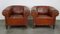 Antique Leather Club Chairs, Set of 2 2
