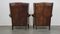 Brown Leather Wing Chairs, Set of 2 4