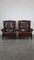 Brown Leather Wing Chairs, Set of 2 2