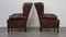 Brown Leather Wing Chairs, Set of 2 5