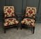 Louis XIII Style Armchairs in Walnut and Velvet, Late 19th Century, Set of 2 1