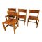Chairs in Leather and Elm from Maison Regain, Set of 4 1