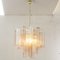 Italian Pink and Clear Glass Suspension Lamp, 1990s 5