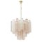 Italian Pink and Clear Glass Suspension Lamp, 1990s 1