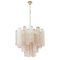 Italian Pink and Clear Glass Suspension Lamp, 1990s 1