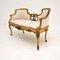 Antique French Carved Gilt Wood Settee, 1880s, Image 4