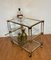 Art Deco Bar Trolley in Gold and Glass by Pierre Vandel, 1970s 14