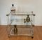 Art Deco Bar Trolley in Gold and Glass by Pierre Vandel, 1970s 10