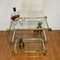 Art Deco Bar Trolley in Gold and Glass by Pierre Vandel, 1970s 18