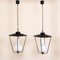 Vintage Glass and Metal Hanging Lights, 1950s, Set of 2 2