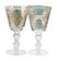 Turquoise Damascus Chalice Glasses by Livellara, Set of 2 1