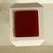 Lámpara de pared era espacial de cristal de Murano rojo, Italia, años 70, Imagen 8
