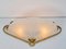 Lámpara de pared Regency vintage de vidrio esmerilado dorado de Lipparini, años 50, Imagen 3