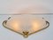 Vintage Regency Wall Lamp in Gold Frosted Glass from Lipparini, 1950s 3