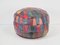 Vintage Ottoman in Colorful Leather Patchwork, Ibiza, 1970s 1