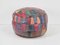 Vintage Ottoman in Colorful Leather Patchwork, Ibiza, 1970s 2