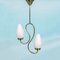 Lámpara colgante sueca de vidrio opalino, años 50, Imagen 1
