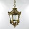 Lantern Pendant in Bronze with Etched Glass Panels, France, 1930s 1