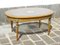 Vintage Italian Oval Coffee Table in Painted Wood, Perpetual Glass and Woven Wicker, 1960s, Image 7
