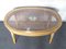 Vintage Italian Oval Coffee Table in Painted Wood, Perpetual Glass and Woven Wicker, 1960s, Image 16