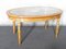 Table Basse Vintage Ovale en Bois Peint, Verre Perpétuel et Osier Tissé, 1960s 23