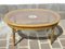 Tavolino da caffè ovale vintage in legno dipinto, vetro perpetuo e vimini, Italia, anni '60, Immagine 25