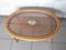 Vintage Italian Oval Coffee Table in Painted Wood, Perpetual Glass and Woven Wicker, 1960s 4