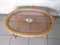 Vintage Italian Oval Coffee Table in Painted Wood, Perpetual Glass and Woven Wicker, 1960s, Image 4