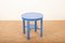 Art Deco Side Table in Wood Painted Blue with Clipboard, 1940s 1