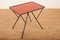 Folding Table in Tubular Steel Frame Painted Black, Pavatex Top with Red Synthetic Resin Covering, 1950s, Image 2