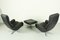 DS231 James Bond Highback Swivel Chairs and Ottoman by de Sede, Switzerland, 1960s, Set of 3 5