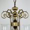 Vintage Porcelain and Brass Chandelier, Italy, 1930s 6